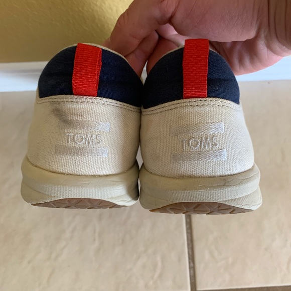 Toms Womens Cabrillo Casual Shoe, grey, white, navy, red, size 10 - Picture 3 of 5